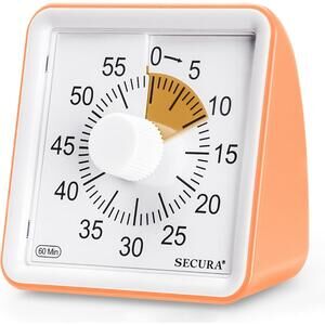 Secura 60-Minute Countdown Visual Timer with Adjustable Alarm Volume